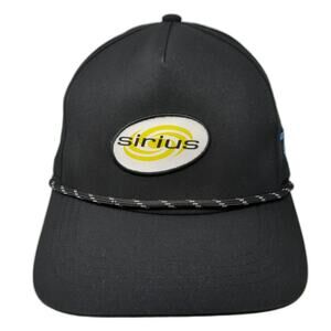 Mega Cap Trucker Hat Black One Size Sirius Satellite Radio Oklahoma Rope Patch